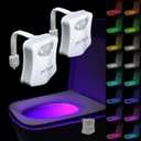 Toilet Light Motion Sensor 16 Colors Changing (2 Pack),LED Glow Bowl inside Toilet Light, Smart Night Light for Bathroom, Cool Funny White Elephant Gag Gift Christmas Dad Teen Boy Girl Men Women