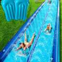 Slip and Water Slide for Kids and Adults Backyard,2 Lanes Extra Long Inflatable Slip and Water Slide with Sprinkler and Bodyboards,Heavy Duty Summer Outdoor Water Toy,Blue Shark Theme, 22ft-Double Lane