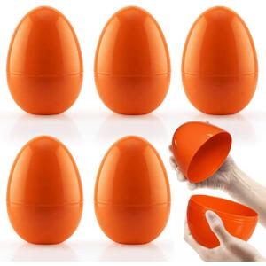 6 Inch Jumbo Filable Easter Eggs Perfect for Easter Egg Hunt Basket Stuffers Fillers Classroom Prize Supplies Toy (Orange)