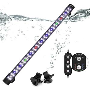 Submersible Aquarium Light for 20 to 35 Inch Fish Tank, 24/7 Cycle Fish Tank Light with Timer, Aquarium Plant Light with Full Spectrum+7 Single Colors, Auto On/Off, Adjustable Brightness (18.9 Inch length)