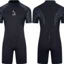 Mens 3mm Shorty Wetsuit Womens Full Body Diving Suit Back Zip Dive Skin for Diving Canoe Spearfishing Surfing Snorkeling Swimming Suits (Medium)