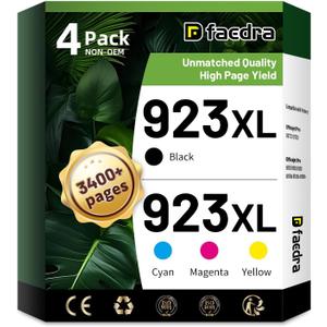 923XL 923e Ink Cartridges Compatible for HP 923XL 923 XL 923 Ink Cartridges for HP Printer OfficeJet Pro 8120 8122 8130e 8135e 8138e 8139e 9130 8122e 8120 8124e 8132e 8125e Ink (4Pack)