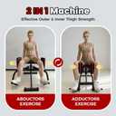 Hip Abductor Machine for Home Gym, 9 Levels Glute Workout Equipment, Booty Builder with 2 Resistance Bands, 2 in 1 Glute & Thigh Abductor Machine for Women & Men