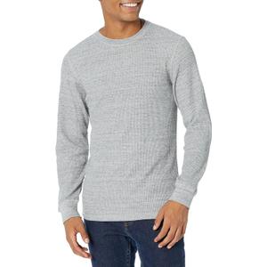 Amazon Essentials Men's Long Sleeve Waffle Shirt (Light Grey Heather) XS