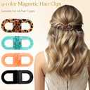 4-Pack Magnetic Hair Clips for Women, Strong Hold Seamless No-Slip Hair Clips for Thick or Thin Hair, Quick Updo & Half-Up Styling, Gentle No-Dent Hair Accessories for Daily Use