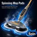 Steam and Scrub Mop, Steam Mop with Dual Rotating Pads, Swivel Steering, 2 LED Headlight, 4 Cleaning Modes, 15.2 fl oz Tank