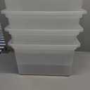 IRIS USA File Box File Organizer Plastic File Box for Letter/Legal File, BPA-Free Plastic Storage Bin Tote Organizer with Durable and Secure Latching Lid, Stackable, Nestable, Pearl 35 Qt. 4 Pack