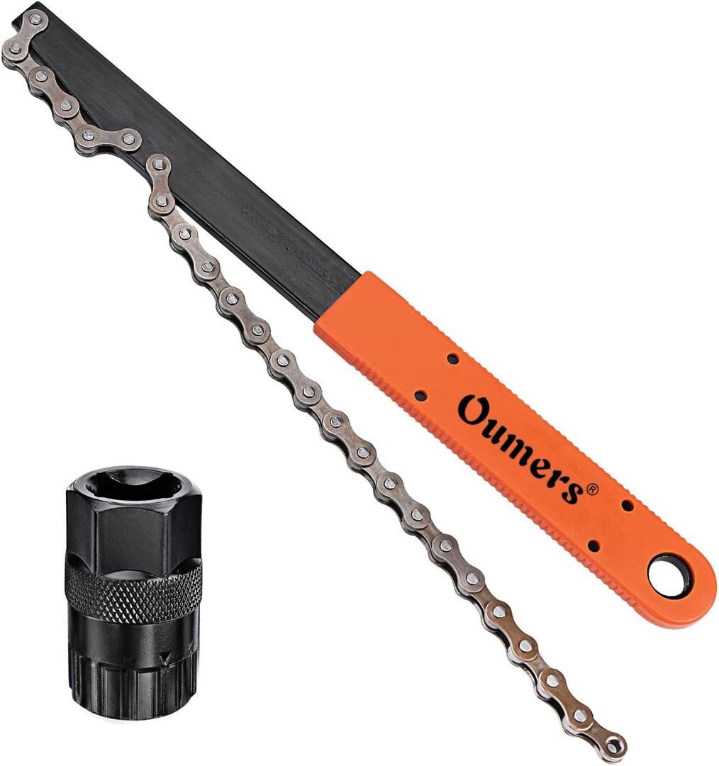 Oumers Bike Chain Tools Kit, Upgrade Rotor Lockring Removal Wrench & Chain Whip with Cassette/Bicycle Flywheel Remover Sprocket Remover Tool Pack