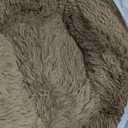 Calming Dog Bed for Medium Dogs Washable Donut 30 inches Anti-Slip Pet Bed,Round Fluffy Plush Faux Fur Cat Bed,Fits up to 45 lbs Pets,Camel