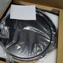 Foldable Side Table with Table Mat18.6,Plant Round Portable End Table,Metal Snack Table,Tray Desk for Indoor Outdoor,Patio, Living Room,Bedroom,Sturdy & Moisture Resistant (Black)