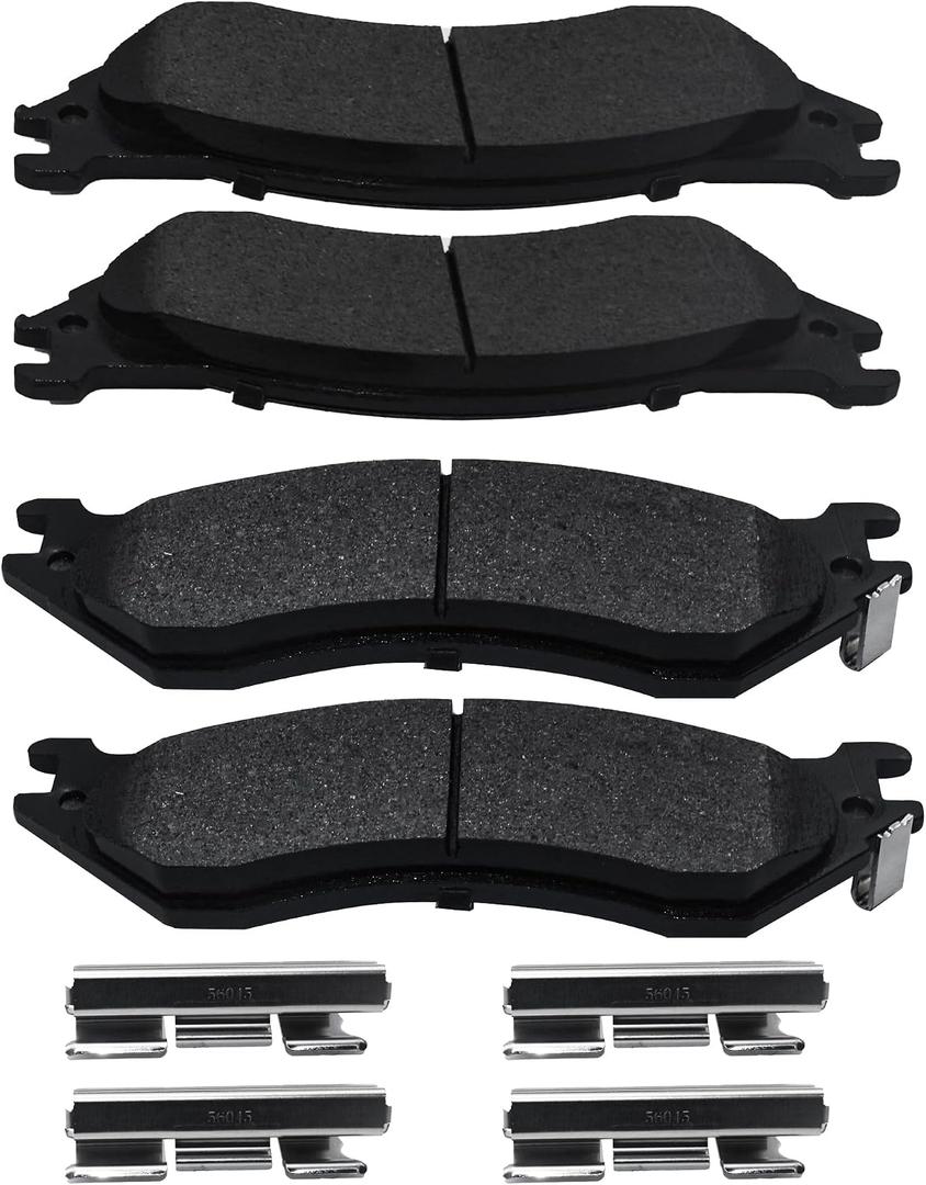 Brake Pads Rear Set Compatible with Ford Expedition F-150 F-250 HD Lobo Heritage, Lincoln Navigator Automotive Replacement Rear Brakes Semi-Metallic D1096