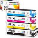 Miss Deer 970XL 971XL Ink Cartridges High Yield, Replacement for HP 970 971 970XL 971XL Work for Officejet Pro X476dw X576dw X451dw X551dw X451dn X476dn Printer (Black, Cyan, Magenta, Yellow)
