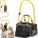 PAWZIDEA Expandable Pet Carrier w/ID Card, 18x11x11 in Small Dog Carrier TSA Airline Approved, Top Load Cat Carrier for 2 Cats Under Seat, Soft-Sided Collapsible Puppy Car Seat Dog Travel Bag, Up 15lb 