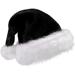 GlyinnHe Christmas Santa Hats for Adults Christmas New Year Party Decorations and Supplies (Black)