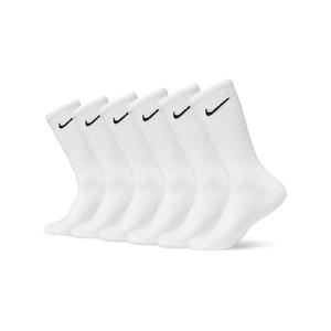 Nike Unisex Everyday Cushioned Training Crew Socks (6 Pairs), White/Black, Medium 