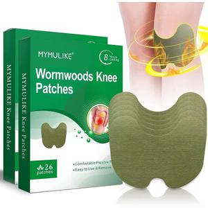 52 Count Knee Patches, Warming Herbal Patches for 8H Long Lasting Reducing of Joint Uncomfortable, Wormwood Extract Sticker for Knee, Back, Neck, Shoulder