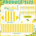 Tioncy 6 Pcs Fresh Lemonade Stand Kits Hut Decor (Without Table) Include Shelf Banner Roof Pennant Table Skirt for Photo Props Outdoor Lemon Themed Party Decor (Desk Is Not Included)