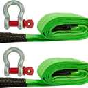 HENBOW Lift Sling Straps|2" × 6.5' Web Sling Strap with D Ring Shackles|4400Lbs Safety Work Load and 17600Lbs Breaking Load| Recovery Strap for Hoist Car Tree Saver Winch Recovery(2 Pack)