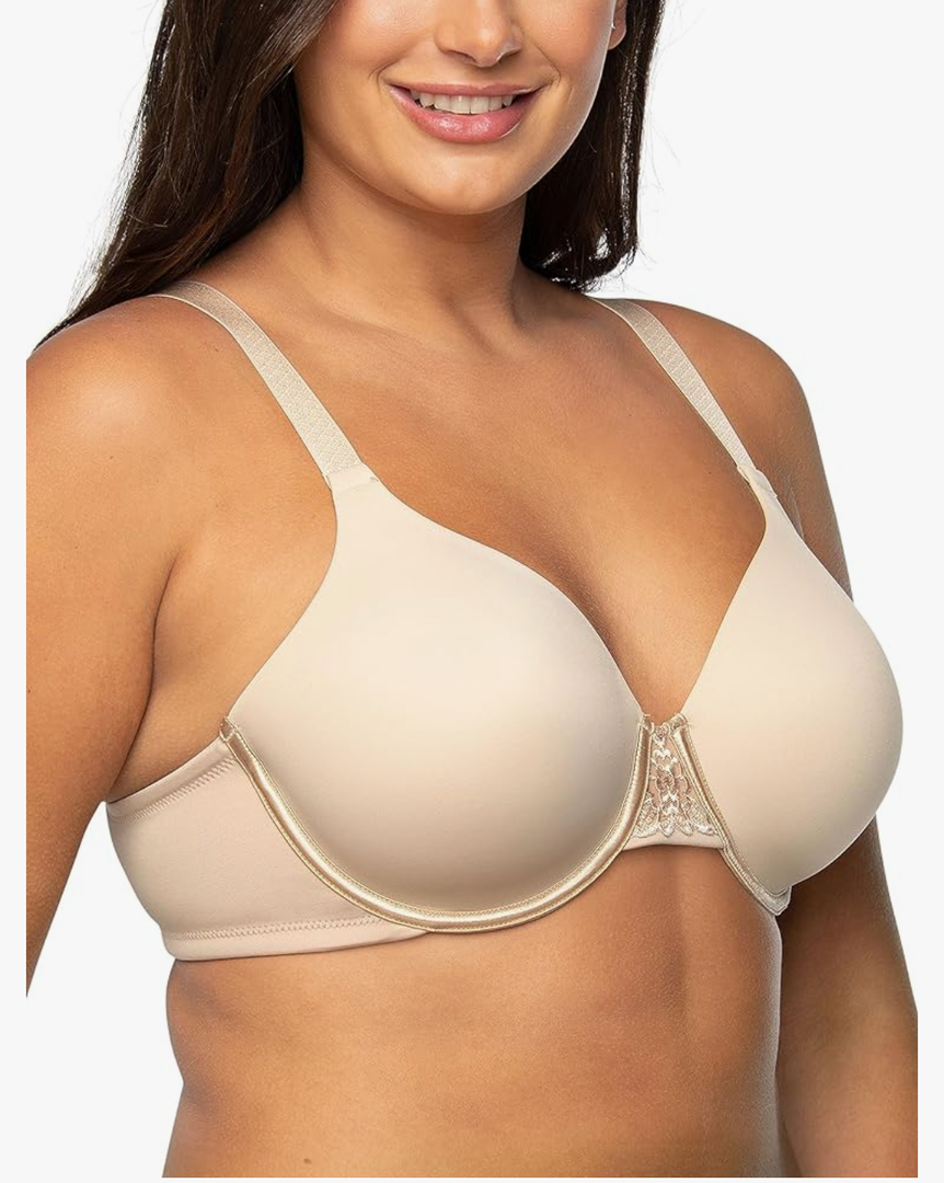 Vanity Fair Women's Full Figure Beauty Back Smoothing Bra, 4 Way Stretch Fabric, Lightly Lined Cups up to H, Size 40C