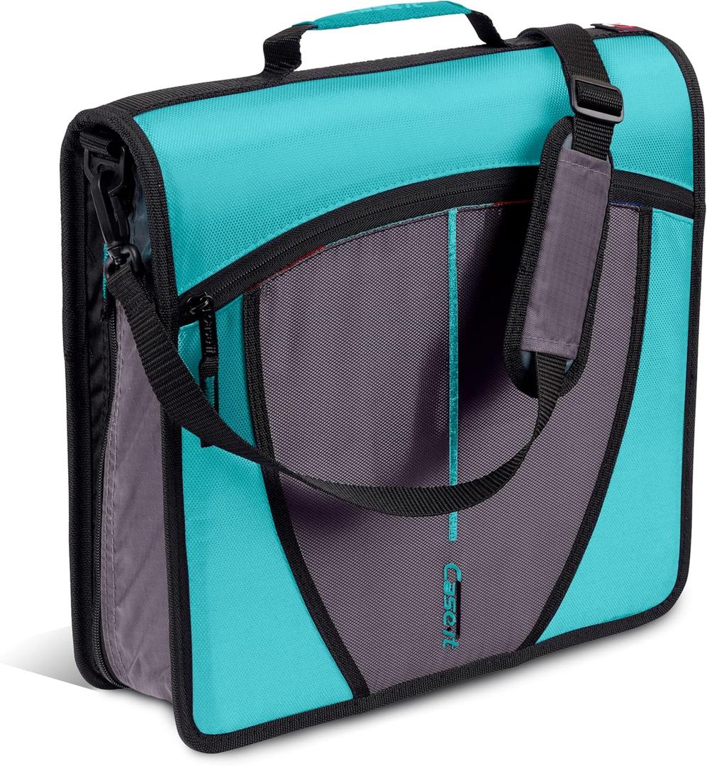 Case-it Mighty Zip Tab School Zipper Binder | 3-Inch O-Rings, 600-Sheet Capacity, 5-Subject Expanding File Folder, Multiple Pockets & Storage Organizer, Shoulder Strap | D-146 Spearmint Case-it Mighty Zip Tab School Zipper Binder | 3-Inch O-Rings, 600-Sheet Capacity, 5-Subject Expanding File Folder, Multiple Pockets & Storage Organizer, Shoulder Strap | D-146 Spearmint