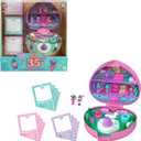 Polly Pocket Dolls & Playset, Collector Heritage Compact, 35th Birthday Partytime Stamper with 2 Micro Dolls, 3 Party Stamps & 12 Stationary Cards