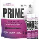 PRIME Rapid Rehydration Electrolyte Powder Sticks, Berry Citrus Rush, Sugar Free Hydration Drink Mix with Sodium, Potassium, Magnesium & B Vitamins to Replenish Fluids, Caffeine Free, 16 Count, BBD 07/27