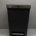Rubbermaid Premier Series III Step-On Trash Can for Home and Kitchen, with Stainless Steel Rim, 12.4 Gallon, Charcoal, for Home/Kitchen/Garage/Apartment/Office