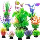 Ameliade Fish Tank Decorations Aquarium Artificial Plastic Grass Plants Decor Small Betta Goldfish Turtle Tank Accessories 11 Pieces