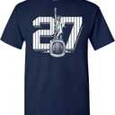 New York 27 Rings Men's T-Shirt for Baseball Fans (Blue, S)