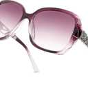 FEISEDY Women Square Reading Sunglasses Sparkling Composite Shiny Frame Sun Reader Glasses B2923 (Dark Rose Purple)