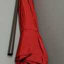 LOUNZY 9FT Large Outdoor Patio Umbrella Table Umbrella-UV Resistant,Easy Push Button Tilt and Crank,8 Sturdy Fiberglass Ribs Pool Umbrella for Patio,Backyard,Deck,Yard,Market (Red)