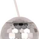 24 Pieces Disco Ball Cups Disco Flash Ball Cocktail Cup with Lid and Straw Bar Party Supplies Wine Cocktail Drinking Syrup Tea Bottle 20 OZ (Sliver)