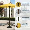 10FT Patio Umbrella, 2 Tier Outdoor Table Umbrella, Large Vented Market Umbrellas with Push Button Tilt and Crank, 8 Sturdy Ribs for Backyard, Deck, Pool, UPF50+ UV Protection