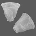 GLASS 4 Pack Pack Alabaster Glass Shade, Bell Shaped Light Fixture Replacement Globe or Cover with 2-1/8-Inch Fitter for Ceiling Fan Light Chandelier Wall Sconce, G0009