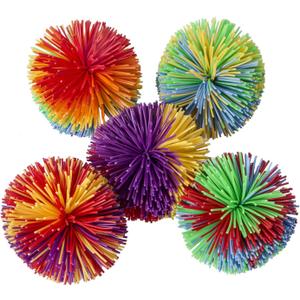 5 Pack Monkey Stringy Balls, Great Sensory Toys Stress Balls, Rainbow Pom Bouncy Balls Games 90s Toys Fun Party Favor