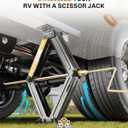 RV Stabilizer Jacks - 6500lbs Heavy Duty Scissor Jacks for Travel Trailer & Camper, Set of 2 with Crank Handle, Drill Bit, 24" Max Lift - WELLUCK