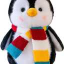 8Inch Penguin Stuffed Animal with Striped Scarf, Soft Stuffed Penguin Plushie Toys, Birthday for Kid Boys Girls