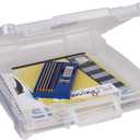ArtBin 6913AB Portable Art & Craft Organizer with Handle, Holds Up to 12" x 12" Paper, [1] Plastic Storage Case, Clear