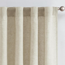 jinchan Oat Linen Blend Curtains for Living Room 84 Inch Length 2 Panels Curtains for Sliding Glass Doors, 50 Inch Wide Farmhouse Drapes with Rod Pocket Back Tab(50W x 84L, Oat)