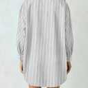 AKEWEI Button Down Shirts for Women Long Sleeve Collared Work Blouse Fashion Oversized Office Shirts with Pocket (Gray, L)