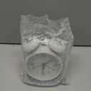 Peakeep 4 Inches Twin Bell Loud Alarm Clock for Heavy Sleepers, Backlight, Battery Operated Old Fashioned Alarm Clock for Bedrooms (3D-Dial, White)