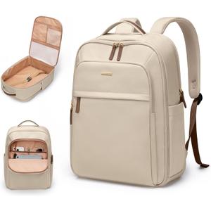 22L Travel Backpack for Women & Men,Carry On Bag for Airplanes Personal Item Laptop Backpack,17.3 Inch,Apricot