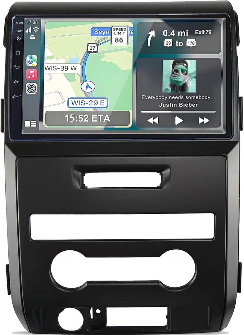 for Ford F150 Radio Upgrade 2009-2012: Android 14 Car Stereo with Wireless CarPlay Android Auto - 9 Inch Touchscreen GPS Navigation Head Unit with Bluetooth 4+64G (4GB+64GB)