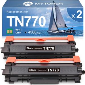 MYTONER Compatible Toner Replacement for Brother TN-770 TN770 Super High Yield Black Toner Cartridge for HL-L2370DW L2370DWXL MFC-L2750DW L2750DWXL Printer 4,500 Page, 2-Pack MYTONER Compatible Toner Replacement for Brother TN-770 TN770 Super High Yield Black Toner Cartridge for HL-L2370DW L2370DWXL MFC-L2750DW L2750DWXL Printer 4,500 Page, 2-Pack