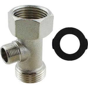 9 x TAODAN 7/8 x 7/8 x 3/8 inch Silver Copper Bidet T Adapter Toilet Faucet Diverter Hose Fitting Accessories