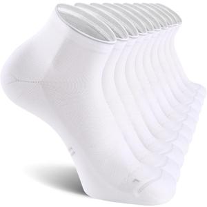 CS CELERSPORT 2/5 Pairs Ankle Compression Socks for Men and Women Running Athletic Socks (White, XXL)