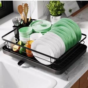 Kitsure Dish Drying Rack - Small Dish Racks Kitchen Counter Easy-to-Install Dish