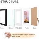 upsimples 11x14 Picture Frame Set of 3, Made of High Definition Glass for 8x10 with Mat or 11x14 Without Mat, Wall and Tabletop Display Photo Frames, Black