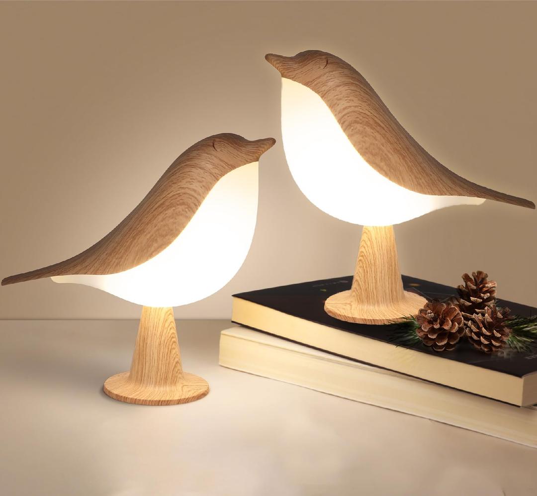 Set Of 2 Cordless Bird Table Lamp