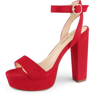 MERUMOTE Women's Fashion Platform Sandals Block Heels Wedding Summer Dress Shoes (8.5)